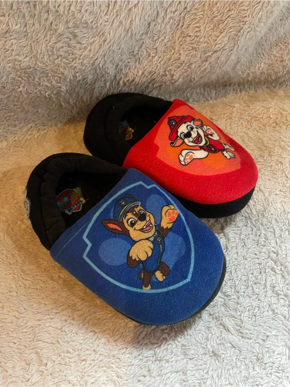 Kids Red and Blue Paw Patrol Slip-On One Piece Slippers